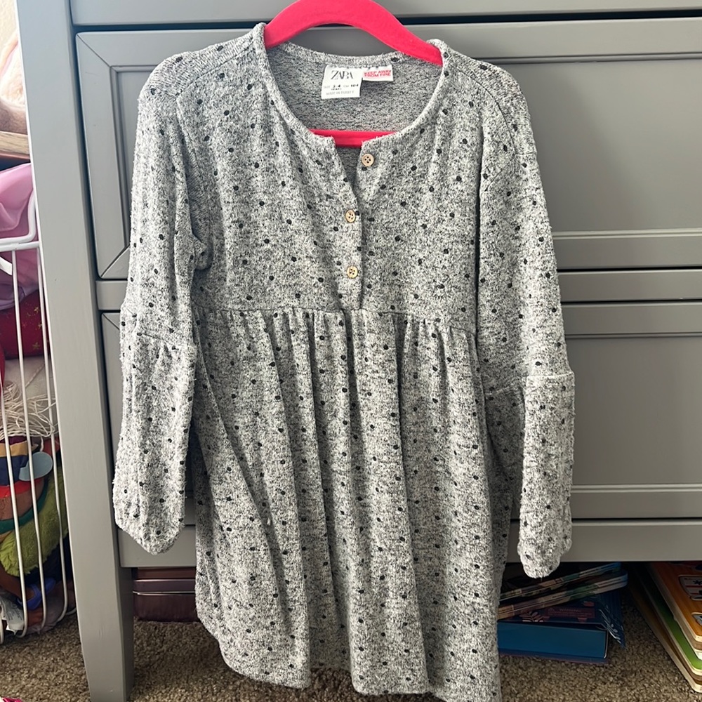 Zara girls polka dot cotton dress